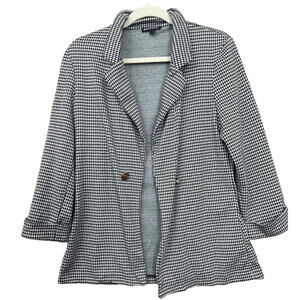 WearEver Houndstooth Blazer Jacket Women’s Size L Open Front 3/4 Sleeve